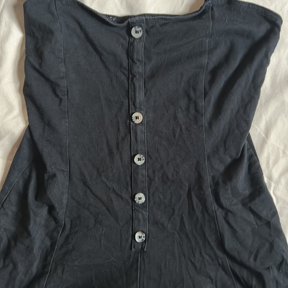 Black Buttoned Romper - Picture 3 of 5